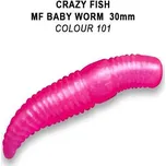 Crazy Fish Gumová nástraha MF Baby worm 1,2 30mm barva 101 sýr