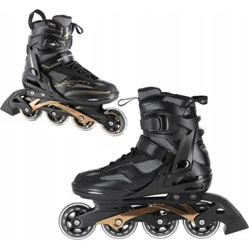 Kolečkové brusle Černo-zlaté brusle 2v1 kolečkové brusle pro mládež vel 43 rekreační Nils