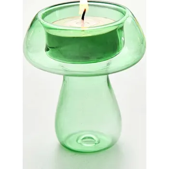 Svícen Skleněný svícen ve tvaru houby na svatbu | svícen skleněný, dekorace stolu - D