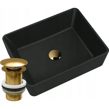 Umyvadlo Umyvadlo na desku čtvercové Granitan MERANO černé