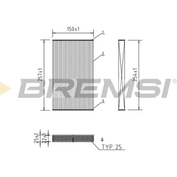 Kabinový filtr Filtr vzduchu v interiéru BREMSI FC0865