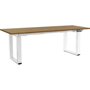 Psací stůl Výškově nastavitelný stůl OfficeTech Strong 200 x 80 cm, bílá podnož, dub kamenný