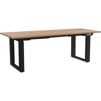 Psací stůl Výškově nastavitelný stůl OfficeTech Strong 200 x 80 cm, černá podnož, dub