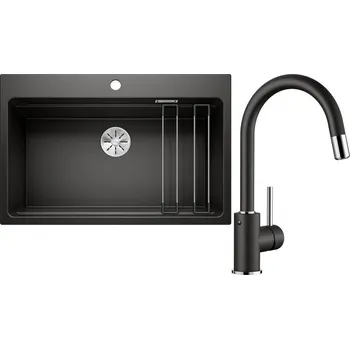 Kuchyňský dřez Set RS Blanco Etagon 8+ Blanco Mida-S (černá + černá)