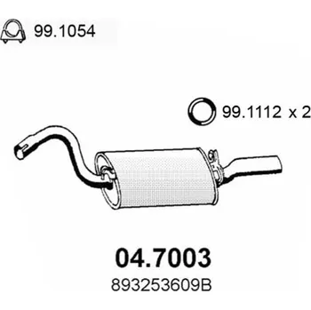Zadní díl výfuku Zadní tlumič výfuku ASSO 04.7003