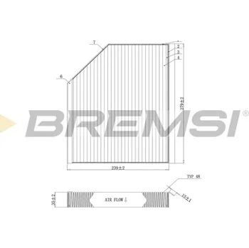 Kabinový filtr Filtr vzduchu v interiéru BREMSI FC0406