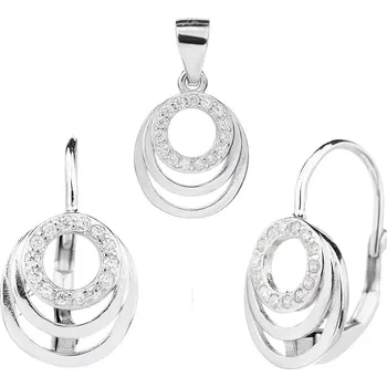 Souprava šperků BEALIO BEALIO Stříbrná souprava KROUŽKY 03-11103-3527 bílá