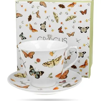 Retro motýlkový Šálek s podšálkem 250 ml porcelán DUO