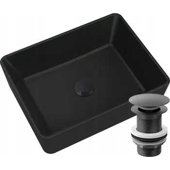 Umyvadlo Umyvadlo na desku čtvercové Granitan MERANO černé