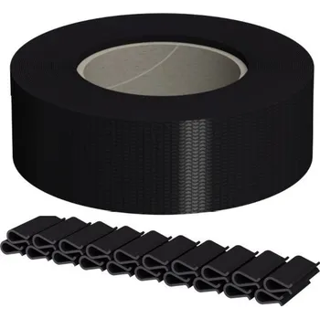 Příslušenství pro plot Plotová páska BASIC LINE 4,75 cm x 35 m + spony Barva: Černá RAL 9005