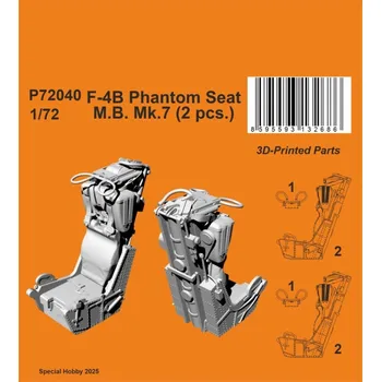 Plastikový model 1/72 F-4B Phantom seat MB Mk.7 (2 pcs.) 3D-Print