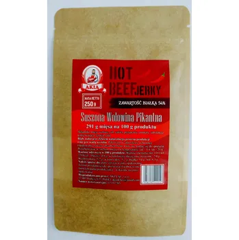Sušené maso AKIA BEEF JERKY, sušené maso, hovězí maso Pikantní 250 G