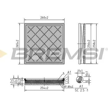 Vzduchový filtr Vzduchový filtr BREMSI FA0539
