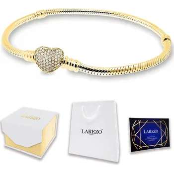 Náramek Náramek Larezo zlatý stříbrný pozlacený 925 se zirkony srdce 18 cm