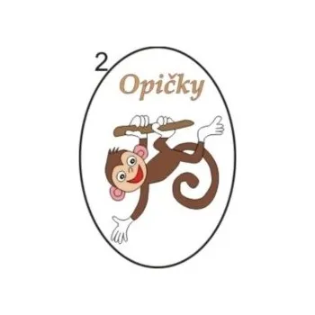 Informační tabulka Samolepky OZNAČENÍ TŘÍD - Opičky č.2 8502-08
