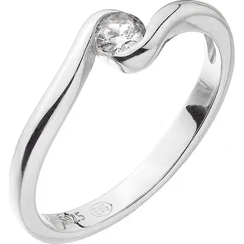 Prsten EVOLUTION GROUP CZ Stříbrný prsten s jedním zirkonem - velikost 58 - 15011.1