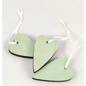 Dřevěné srdce zelené