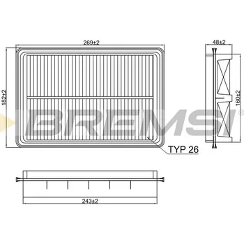 Vzduchový filtr Vzduchový filtr BREMSI FA2394