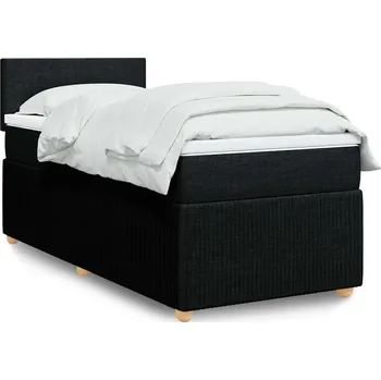 Postel vidaXL Box spring postel s matrací 80x200 cm textil [3289578] Barva: Černá