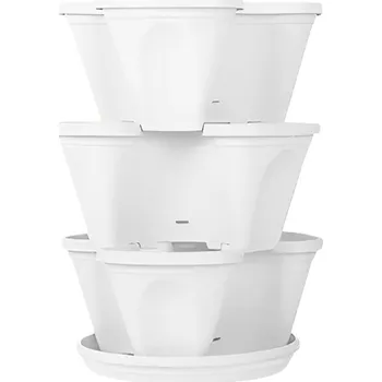 Stojan na květiny Vertikální sada květináčů - Bílá, 35541