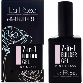 Lak na nehty La Rosa Gel na nehty modelovací podkladový 7v1 Pink Glass UV/LED 15 ml