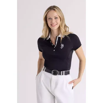 Dámské tričko U.S.Polo Assn. dámské polo tričko STRIPE černé XL