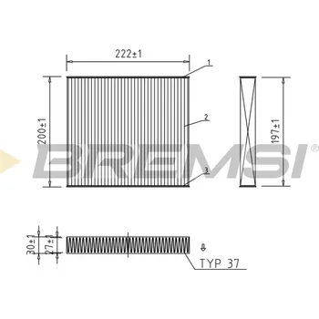 Kabinový filtr Filtr vzduchu v interiéru BREMSI FC1336