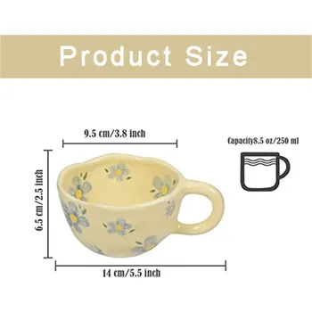 Keramický ručně tvarovaný hrnek na čaj a kávu | stylový hrnek, keramické nádobí - Modrý květ