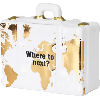 Pokladnička H&L Pokladnička TravelFun 14,5×13,5×6,5 cm, kufr mapa