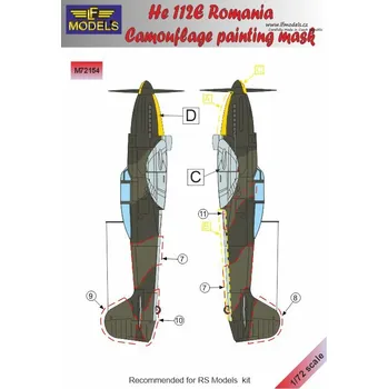 Plastikový model 1/72 Mask He-112E Romania Camouflage Painting