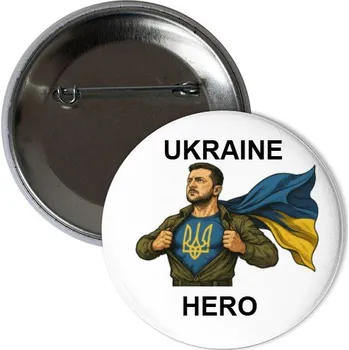 Odznáček s potiskem UKRAINE HERO
