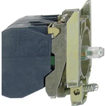 vypínač Schneider Electric ZB4BW0B11 pomocný spínač, LED kontrolka s upevňovacím adaptérem, s objímkou lampičky 1 spínací kontak