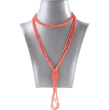 Náhrdelník Náhrdelník rokajl dlouhý s uzlem lososový | P695755