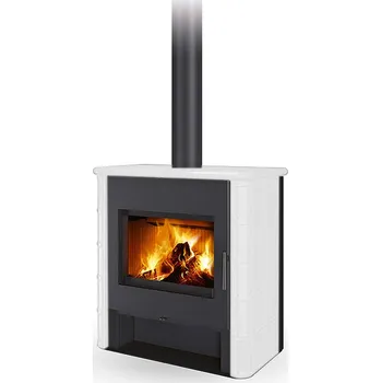 Krbová kamna ROMOTOP TELDE keramika rustik bílá lesklá 90002 - krbová kamna s teplovodním výměníkem