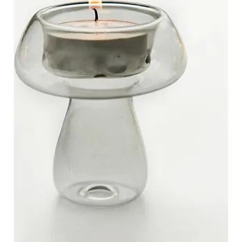 Svícen Skleněný svícen ve tvaru houby na svatbu | svícen skleněný, dekorace stolu - F