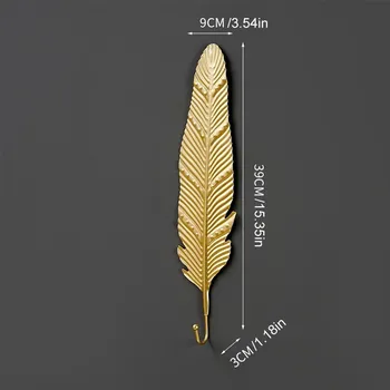 Věšák Nástěnný věšák ve tvaru listu na oblečení a klíče | věšák na zeď, designový věšák - F