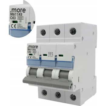 Jistič Jistič 6kA 3P C 63A 415V IP20 na DIN lištu Ecolight