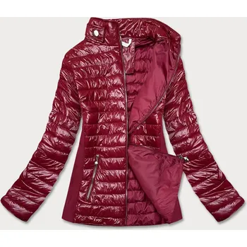 Vínová dámská lesklá bunda (7210-67) odstíny červené 48