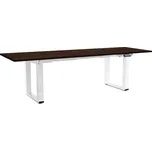 Výškově nastavitelný stůl OfficeTech Strong 240 x 80 cm, bílá podnož, wenge