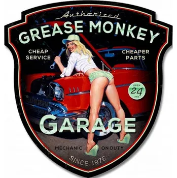 Plechová cedule Černá kovová nástěnná cedule Garáž - 38x1x40 cm