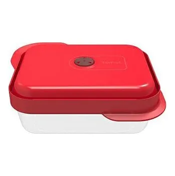 Dóza na potraviny Dóza 1,0l TEFAL obdelníková, červená/čirá, plast