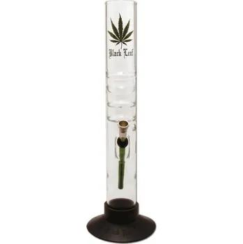 Čistič dýmky Black Leaf Skleněné bongo 39 cm s gumovou podstavou