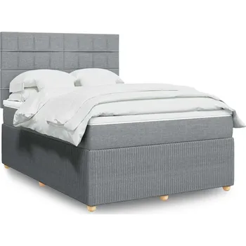 Postel vidaXL Box spring postel s matrací 140x190 cm textil [3292053] Barva: světle šedá