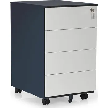 Zásuvkový kontejner Kovový kontejner 40 x 50 x 66,5 cm - 4 zásuvky, antracitová - ral 7016