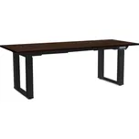 Výškově nastavitelný stůl OfficeTech Strong 200 x 80 cm, černá podnož, wenge