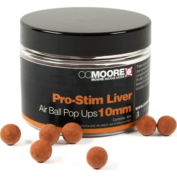 Boilies 80ks - Plovoucí Boilie CC Moore Pro-Stim Liver Air Ball Pop Ups 10mm