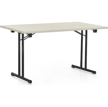 Psací stůl Skládací stůl 140 x 80 cm, černá podnož, bílý jasan
