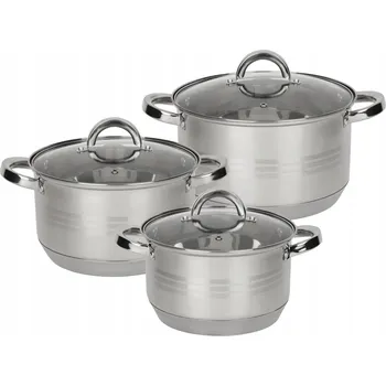 Sada hrnců Hrnce Rossner ocel 6 ks 18/20/22 cm