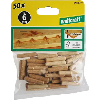 Vrták Nábytkové kolíčky Wolfcraft 6 mm x 30 50 ks