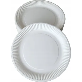 Talíř Talíř jednorázový papírový bílý kulatý dezertní EKO talíře 15cm 100ks
